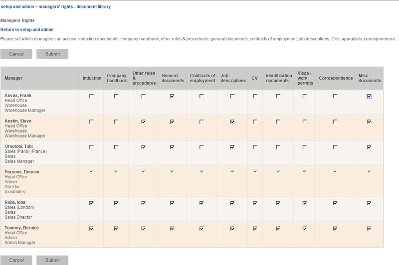 Assigning controllers to document management