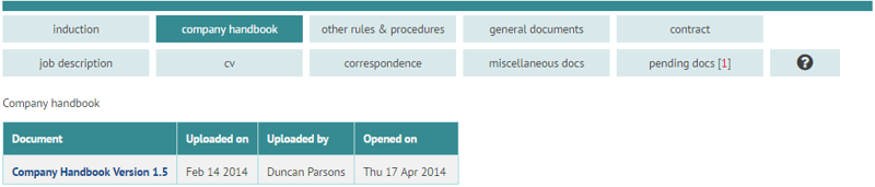 Document management menu