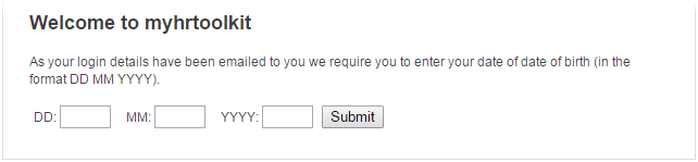 myhrtoolkit date of birth request