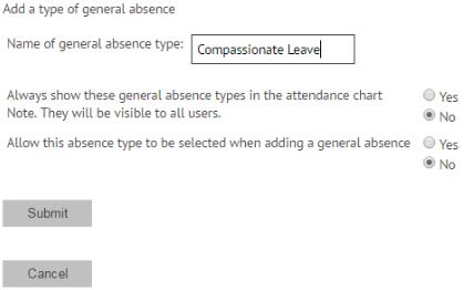 myhrtoolkit edit general absence types