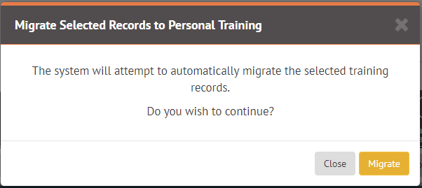 Migrate to personal training