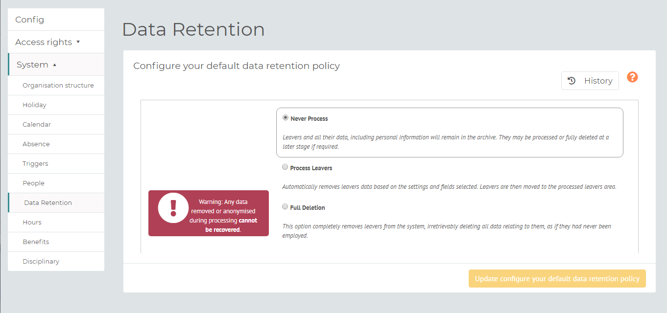 myhrtoolkit config data retention