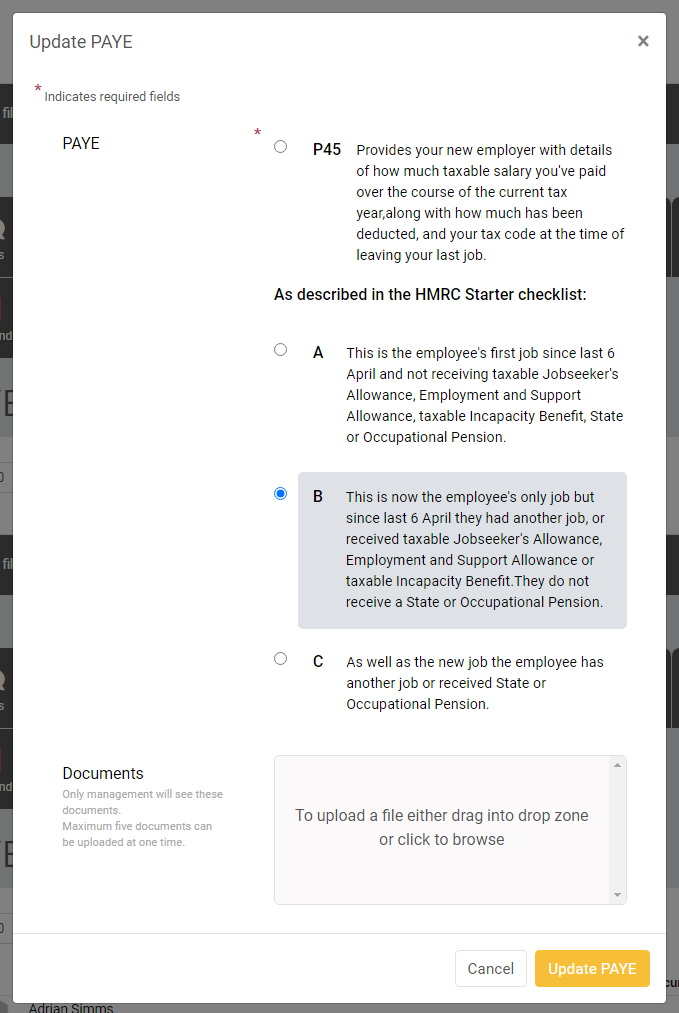 Pay and Benefits Managers PAYE Update