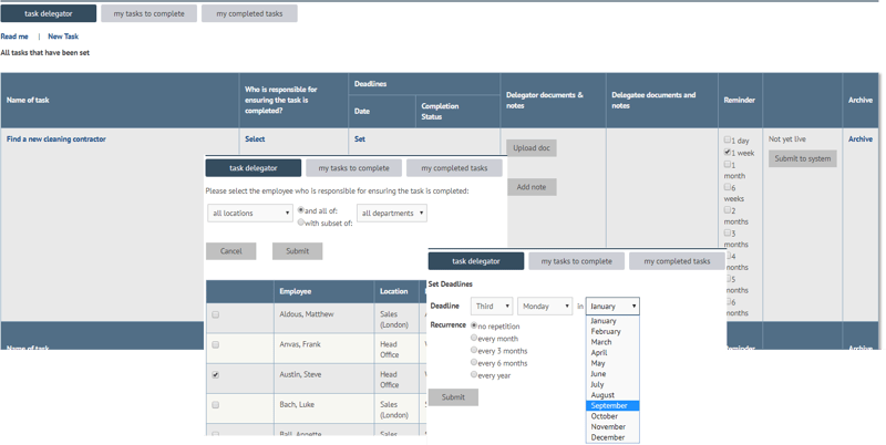 Task delegation on myhrtoolkit